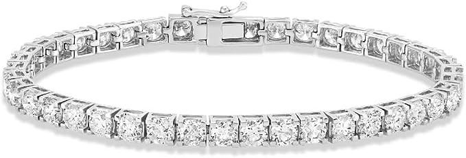 ARAIYA FINE JEWELRY 14K White Gold Lab Grown Diamond Tennis Bracelet (5-10 cttw, E-F Color, VS1 Clarity), 7"
