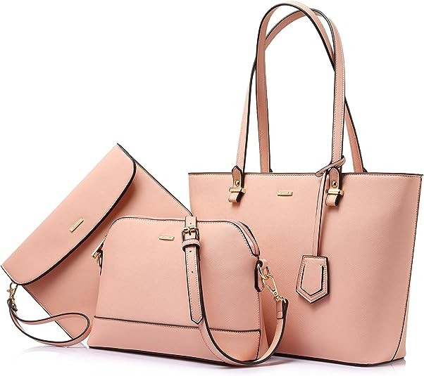 LOVEVOOK Purses and Handbags for Women Fashion Tote Bags Shoulder Bag Top Handle Satchel Bags Purse Set 3pcs